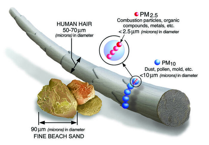 PM2.5 size scale