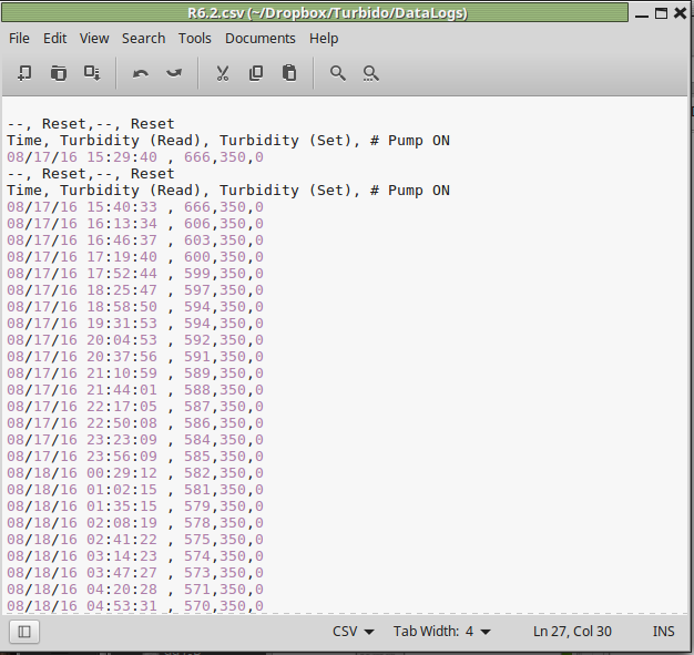 Raw data from SD card