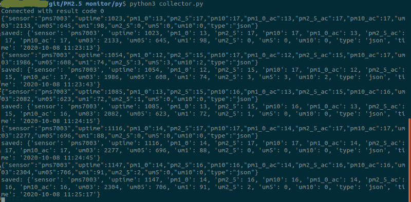 Python collector output